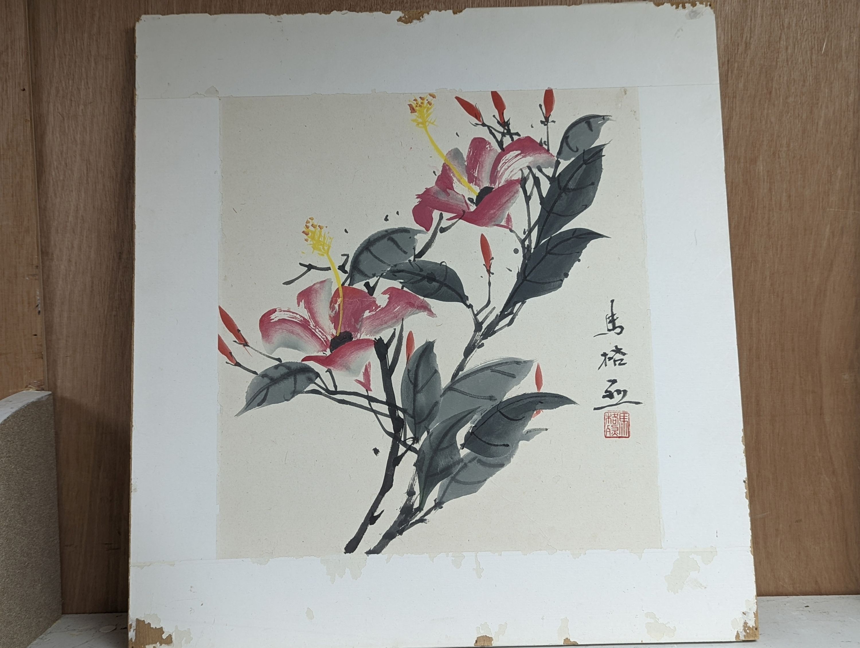Chinese School, watercolour on paper, Study of magnolia blossom, 38 x 35cm, unframed